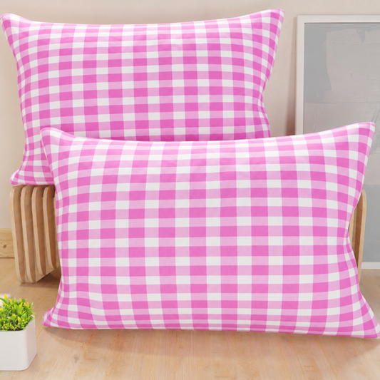 Federe, Federe Cuscini in Stampa Digitale, A Quadretti Fucsia