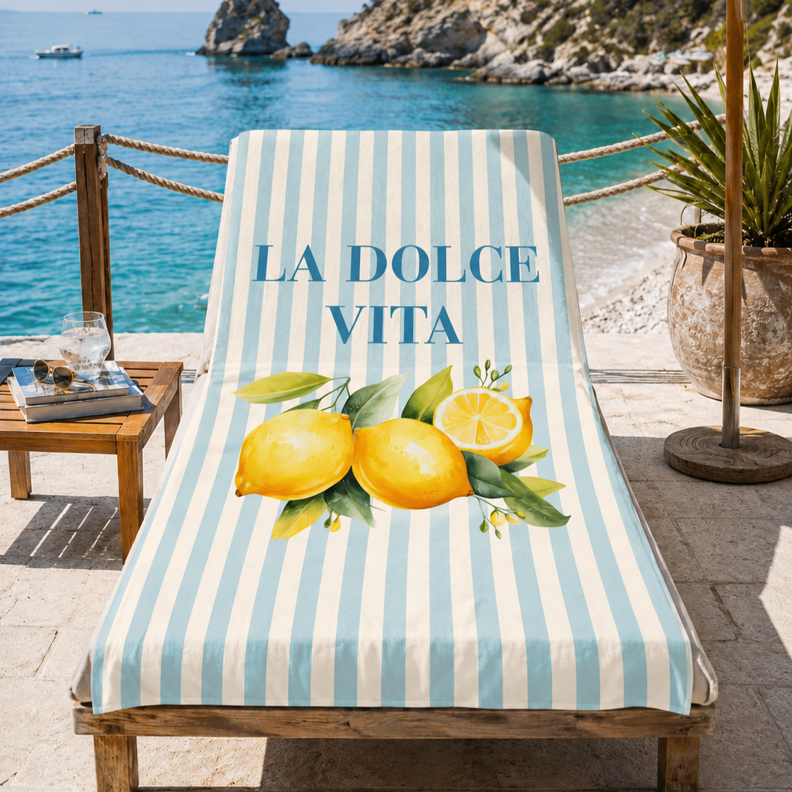 Telo Mare Microfibra, Asciugamano Mare, Telo per Lettino Bella Napoli Dolce Vita
