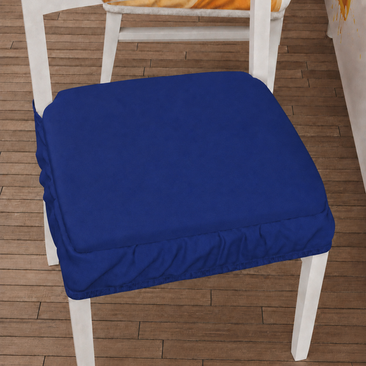 Cuscini per Sedie con Elastico in Tinta Unita Blu Elettrico