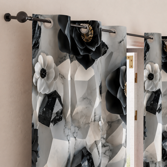 Tenda Arredo da Interno a Pannelli con Anelli Floreale 06-7