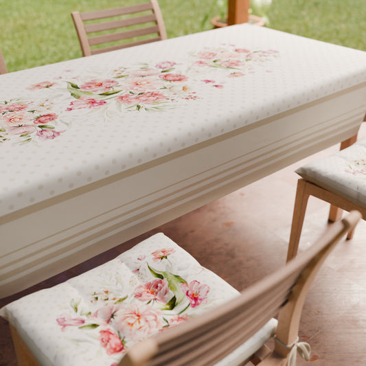 Cuscini per Sedie Coprisedia 6 Pezzi Shabby Pois Beige