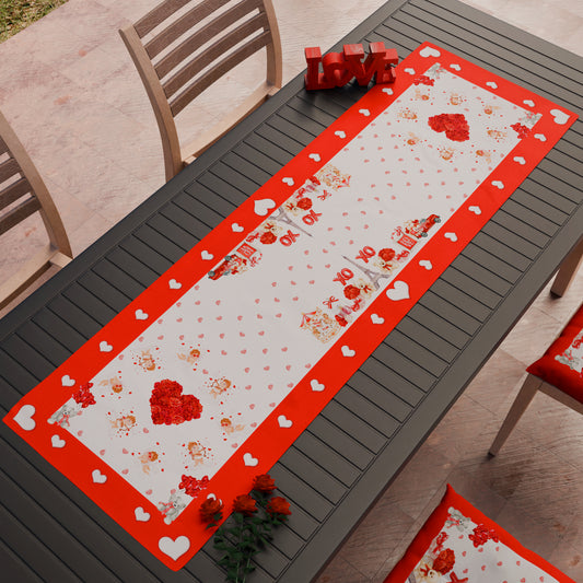 Runner Tavola per San Valentino, Tovaglia Runner San Valentino, Runner Cucina Amour