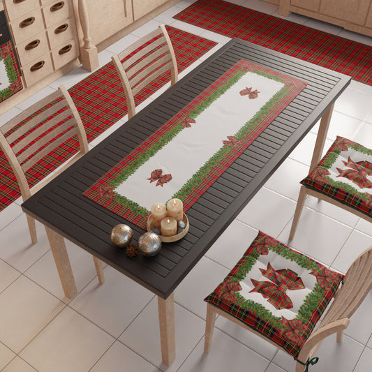 Chemin de table de Noël, chemin de table de Noël, nappe chemin de table de Noël, chemin de table de cuisine Noeud Tartan, motif écossais
