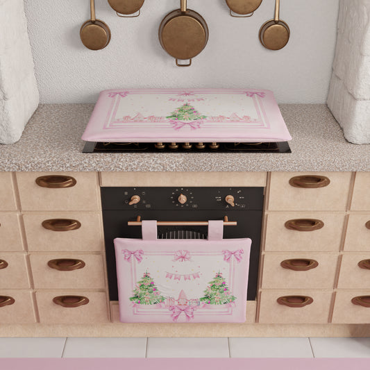 Housse de plaque de cuisson de Noël pour cuisine en impression numérique Gnome Rose