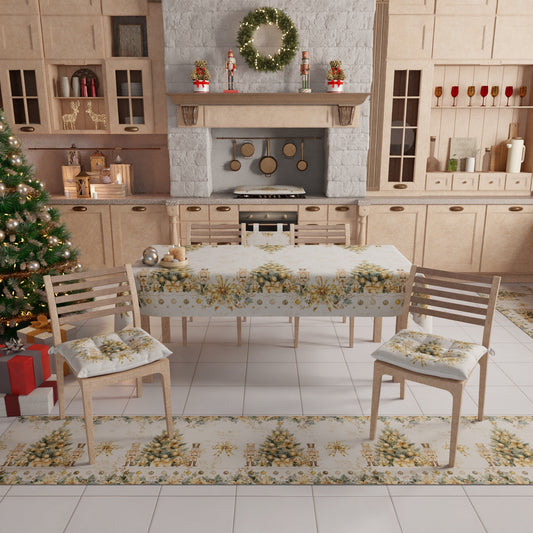 Cuscini per Sedie Natalizi Coprisedia Natalizi 6 Pezzi Xmas Gold