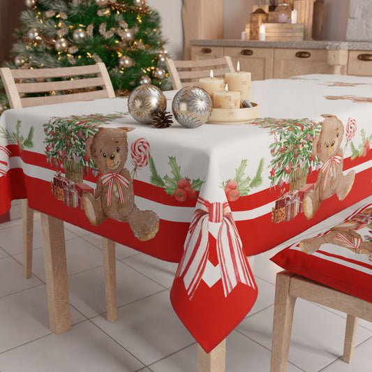 Tovaglia Natalizia Antimacchia Orsetto Copritavolo Natale Made in Italy | PETTI