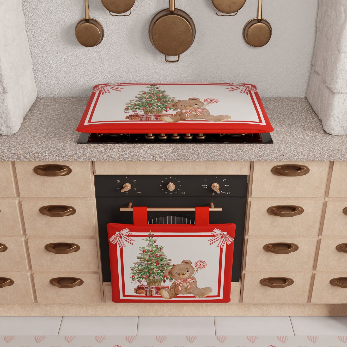 Housse de four de Noël pour cuisine en impression numérique Ours