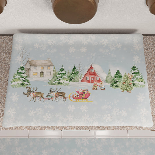 Housse de plaque de cuisson de Noël pour cuisine en impression numérique Neige
