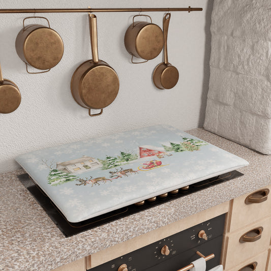 Housse de plaque de cuisson de Noël pour cuisine en impression numérique Neige