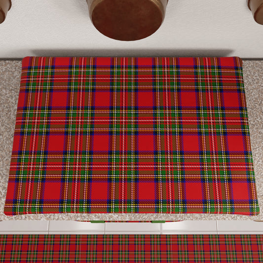 Housse de plaque de cuisson de Noël Housse de protection de feu de cuisine en impression numérique Tartan, motif écossais