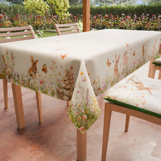 Tovaglia Pasquale da Tavola Antimacchia, Copritavolo Pasqua da Cucina Garden