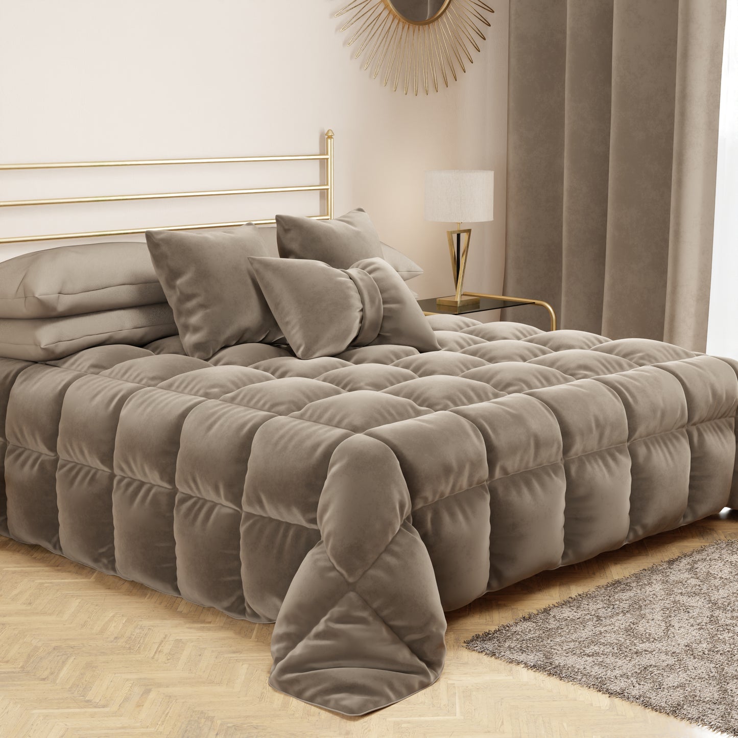 Coussin décoratif nœud en velours 40x50 cm, coussin de canapé boue