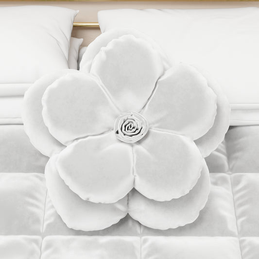 Cuscino Arredo Fiore Bianco