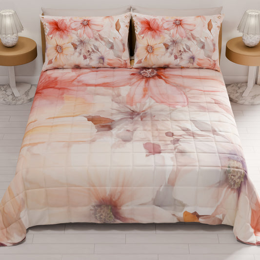 Courtepointe de printemps et d'automne avec impression numérique florale F1