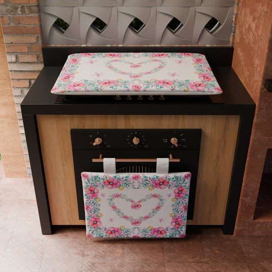 Coprifornello Coprifuochi Cucina in Stampa Digitale Floreale-01 1pz 50x70cm
