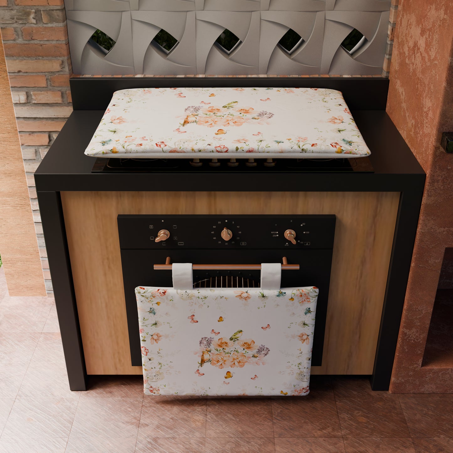 Housse de plaque de cuisson en impression numérique Floral 06 1pz 50x70cm