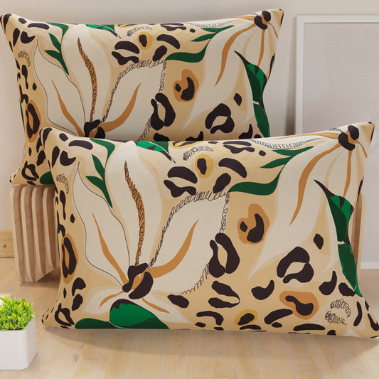 Taies d'oreiller en impression numérique, floral animalier