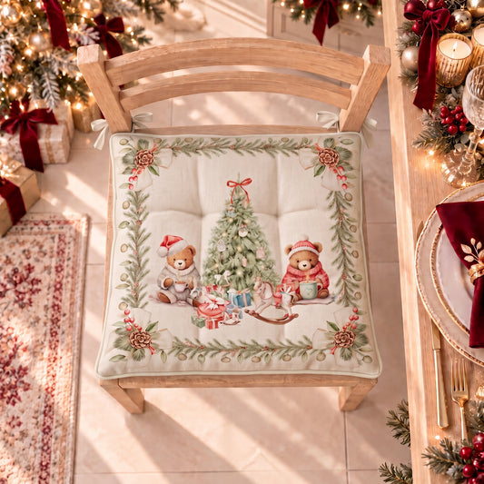 Coussins de chaise de Noël, Housses de chaise de Noël 6 pièces Xmas Ours