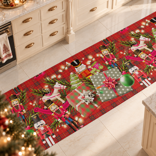 Non-slip Christmas Kitchen Rug, Christmas Runner, Washable Kitchen, Toy Soldiers