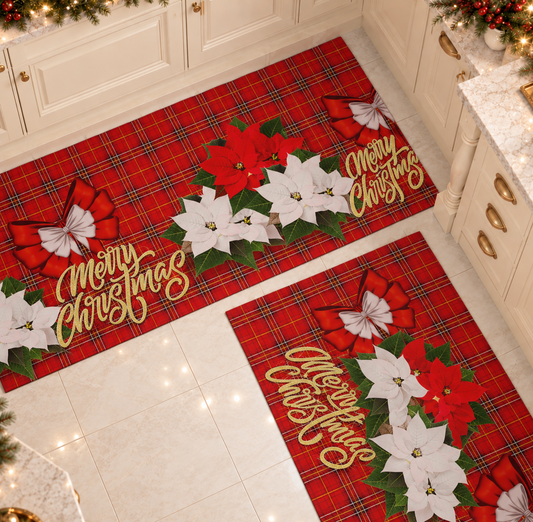Tappeto Cucina Natalizio Antiscivolo Passatoia Natalizia Cucina lavabile Merry Christmas