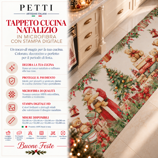 Tappeto Cucina Natalizio Antiscivolo Passatoia Natalizia Cucina lavabile Sweet Santa