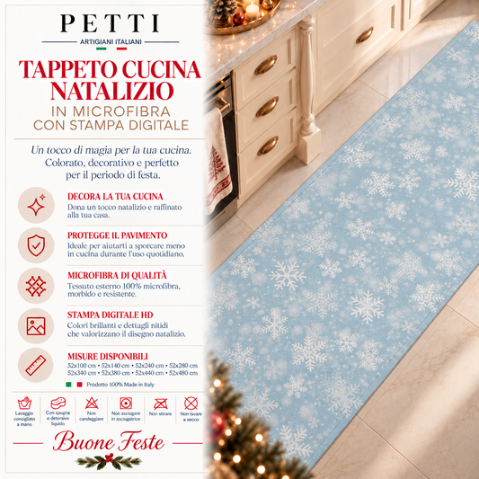 Tappeto Cucina Natalizio Antiscivolo Passatoia Natalizia Cucina lavabile Snow