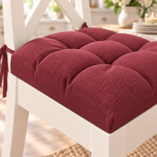 Cushions for Kitchen Chairs, Chair Covers 6 Pieces Bordeaux