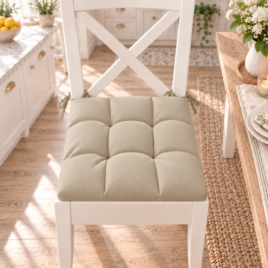 Kitchen Chair Cushions, Chair Cushions 6 Pieces Taupe