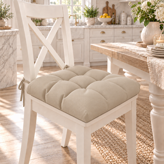 Kitchen Chair Cushions, Chair Cushions 6 Pieces Taupe