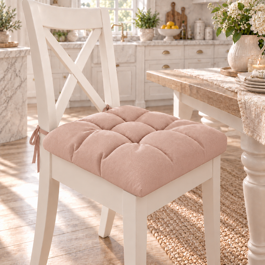 Coussins pour Chaises Housse de Chaise Shabby Chic Uni Rose Poudré
