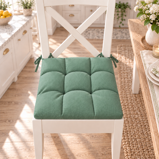 Kitchen Chair Cushions, Chair Cushions 6 Pieces Emerald Green