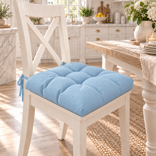 Kitchen Chair Cushions, Chair Cushions 6 Pieces Light Blue