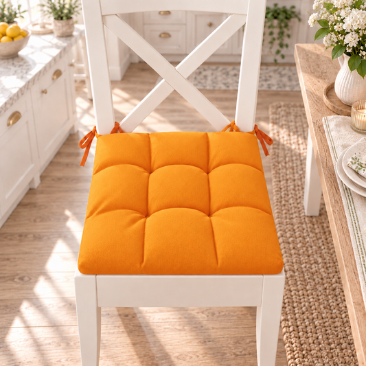 Kitchen Chair Cushions, Chair Covers 6 Pieces Orange