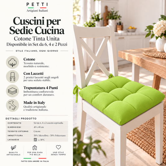 Kitchen Chair Cushions, Chair Covers 6 Pieces Light Green