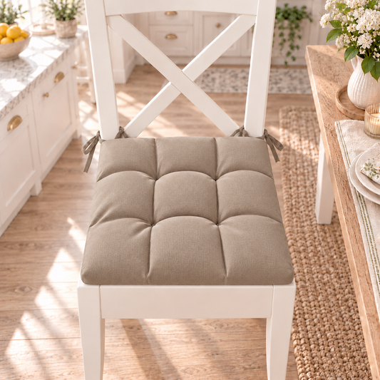 Kitchen Chair Cushions, Chair Cushions 6 Pieces Taupe