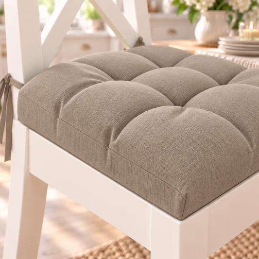 Kitchen Chair Cushions, Chair Cushions 6 Pieces Taupe