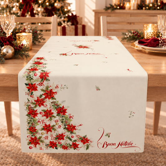 Runner Natalizi, Runner Tavola Natalizio, Tovaglia Runner Natalizia, Runner Cucina Buon Natale