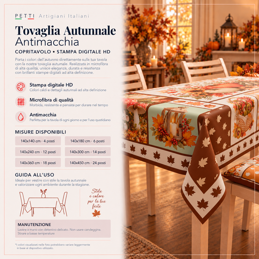 Tovaglia Autunnale Antimacchia in Stampa Digitale Autumn