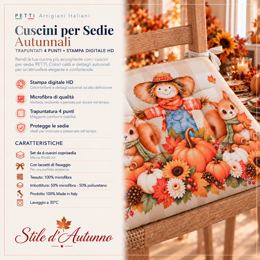 Cuscini per Sedie Coprisedia 6 Pezzi October