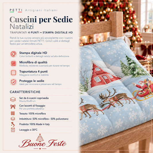 Cuscini per Sedie Natalizi Coprisedia Natalizi 6 Pezzi Snow
