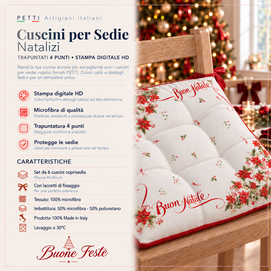 Cuscini per Sedie Natalizi Coprisedia Natalizi 6 Pezzi Buon Natale