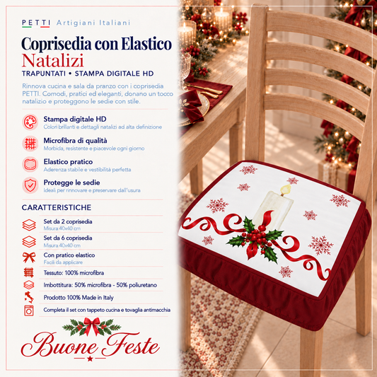 Coprisedia Natalizi con Elastico in Stampa Digitale Incanto