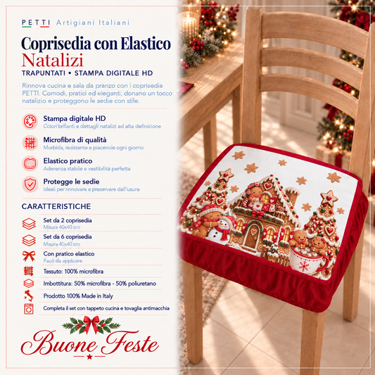 Coprisedia Natalizi con Elastico in Stampa Digitale Marzapane