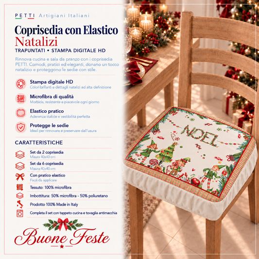 Coprisedia Natalizi con Elastico in Stampa Digitale Noel