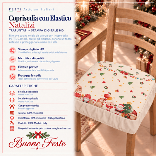 Coprisedia Natalizi con Elastico in Stampa Digitale Gnomo