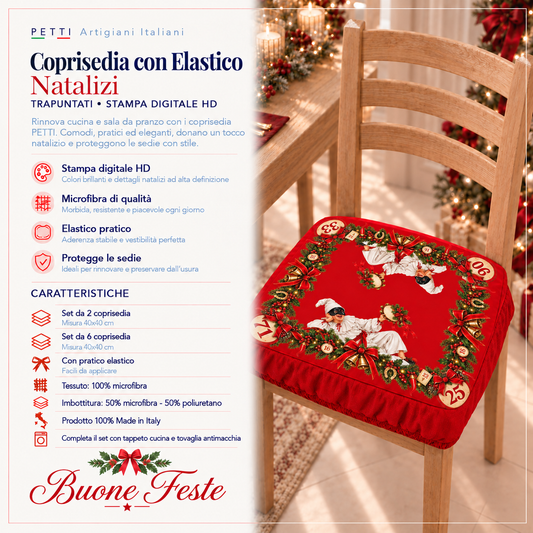Coprisedia Natalizi con Elastico in Stampa Digitale Tombola