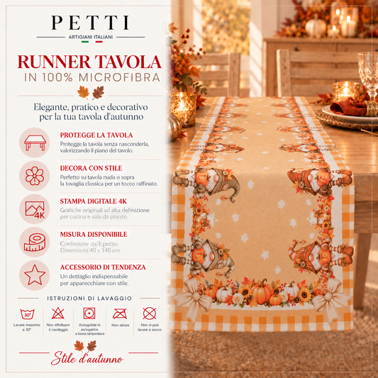 Runner Tavola, Tovaglia Runner, Runner Cucina Gnomo Fall