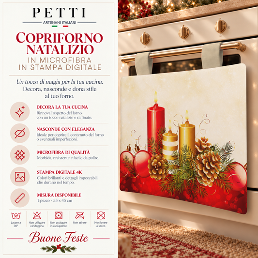 Housse de four de Noël pour cuisine en impression numérique Bougies