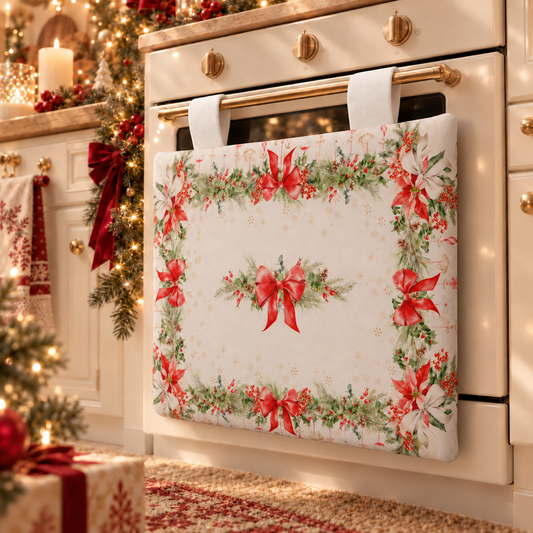 Housse de Four de Noël pour Cuisine en Impression Numérique Guirlande de Noël