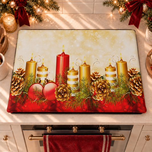 Housse de plaque de cuisson de Noël pour cuisine en impression numérique Bougies